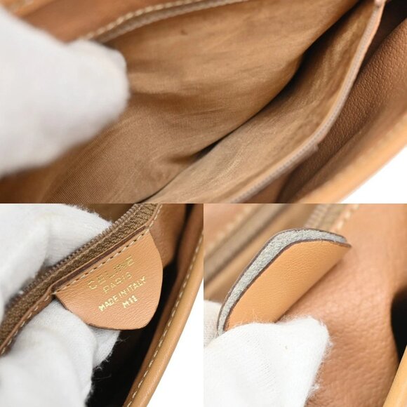 CELINE Logo Macadam Pattern Shoulder Bag PVC Leather Brown GHW Italy 69KB343 - Picture 9 of 13